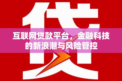 双辽互联网贷款平台，金融科技的新浪潮与风险管控